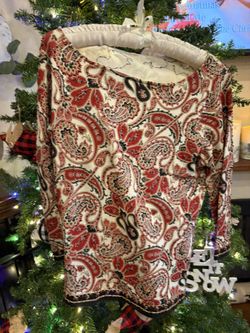 🎄Elegant  Red/White/Black beaded Blouse 