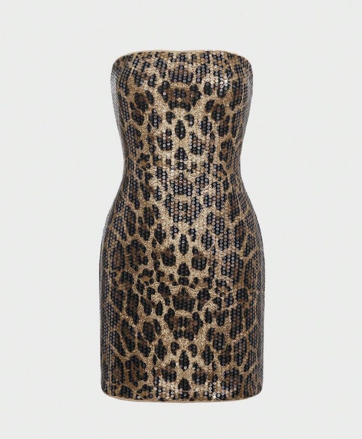 Forever 21 Sequin Cheetah Mini Tube Dress 