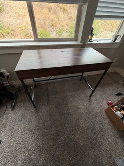 Student desk- wood tone two drawers