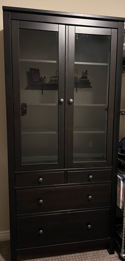 IKEA HEMNES Glass-door cabinet with 3 drawers