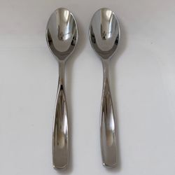 2pc Gourmet Settings Vault Demitasse Spoons 5 1/8” Stainless-Glossy