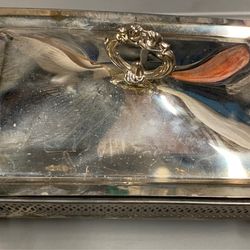 Silver Plated 9x13 Footed Chafing Casserole Dish Holder & Lid catering party