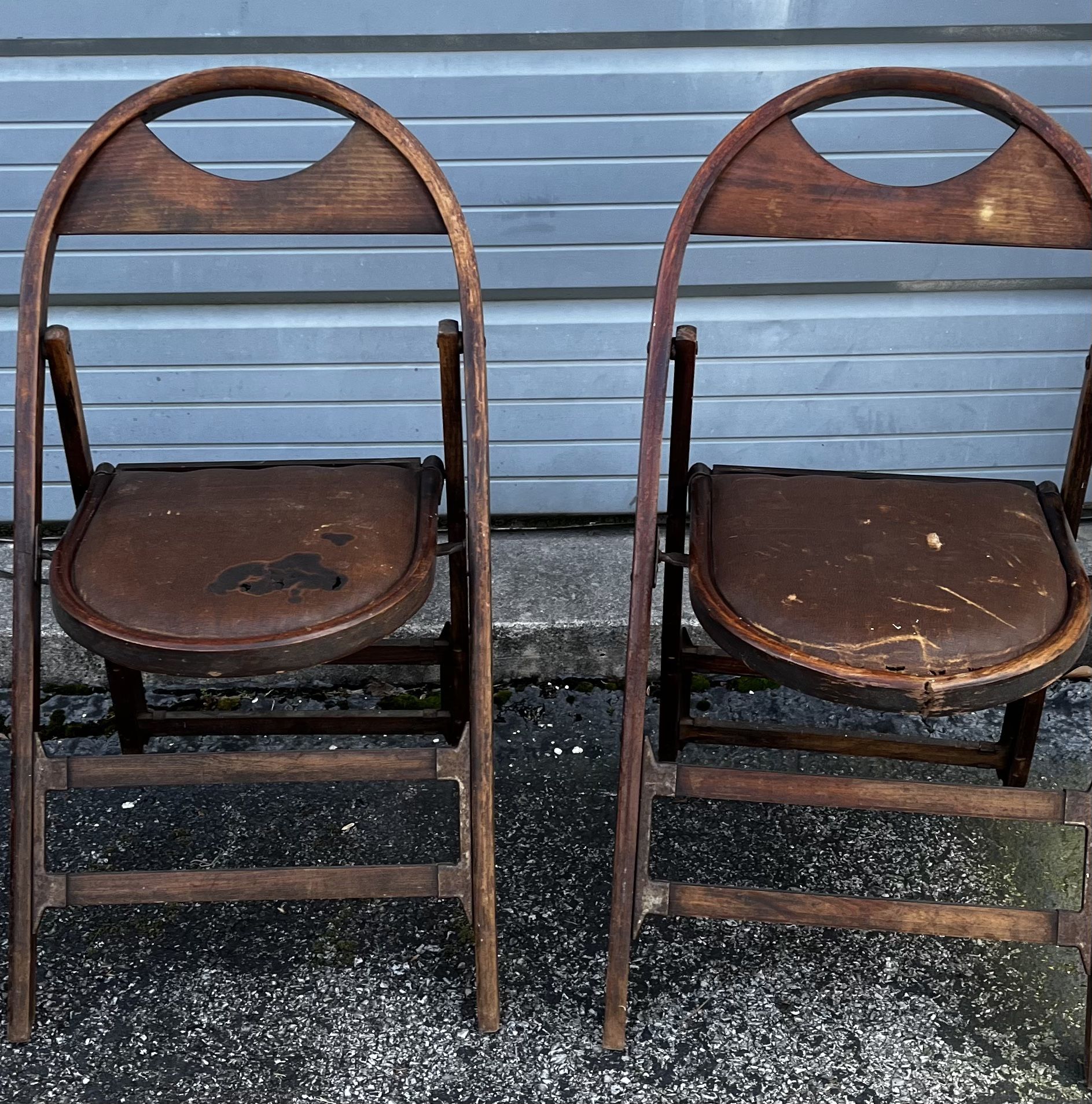 Vintage Folding Wooden Chairs (pair)