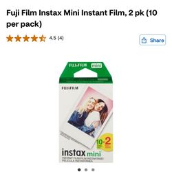 Fujifilm Instax Mini Film, 20 Sheets Per Box