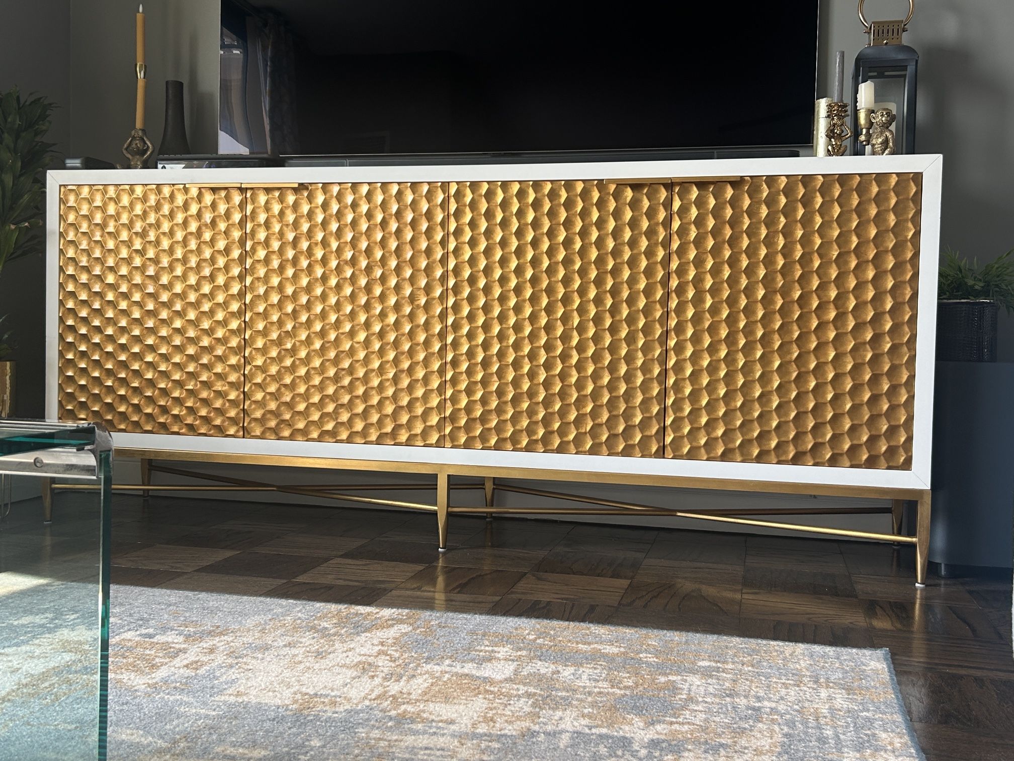 Oliver Home honeycomb cabinet - $1,200 (Floral Park)