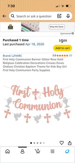 First Holy Communion Sign