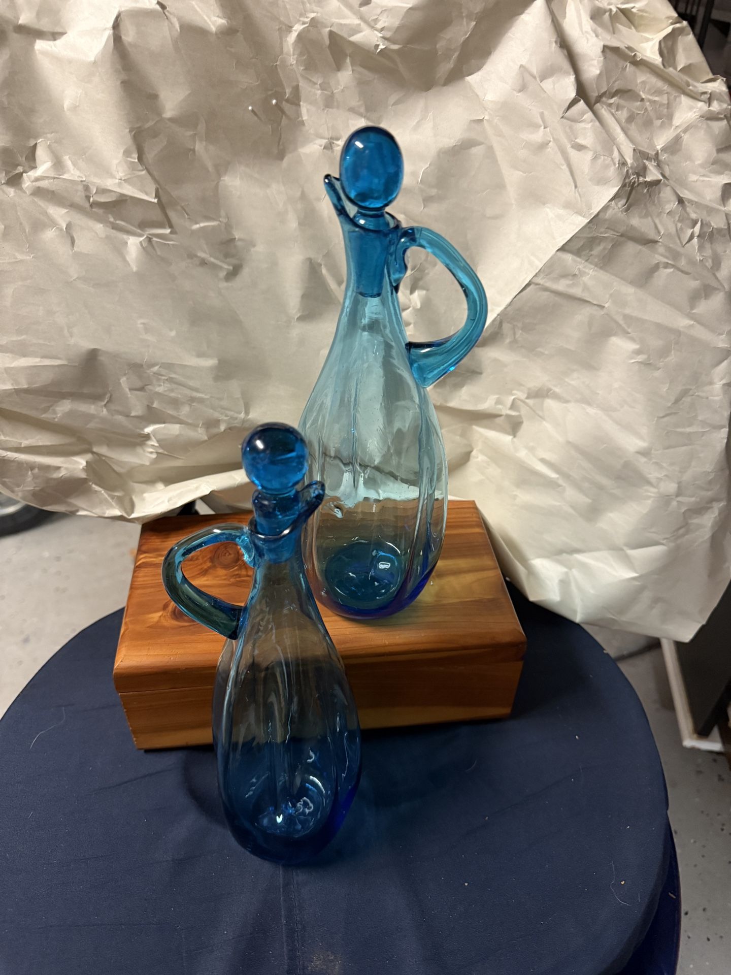 Blue Glass  Bottles & Tops - 1950’s