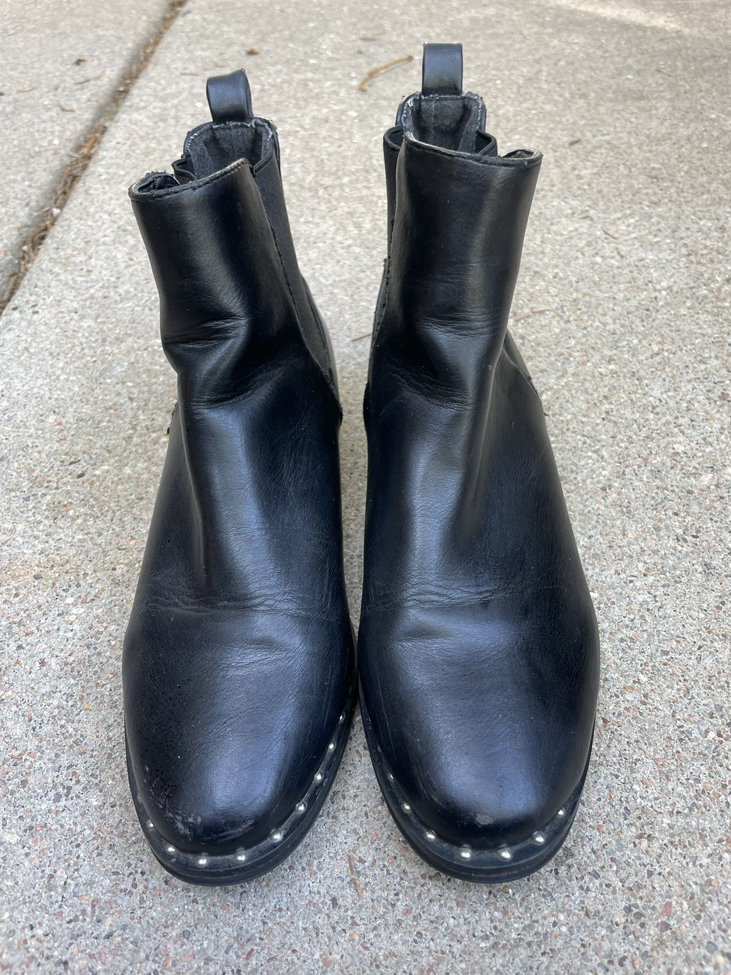 Black Leather Booties Size 7