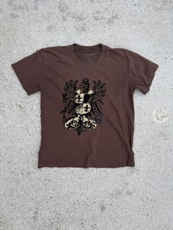 Brown and black goth grunge t-shirt with a hint of punk flair Size Large