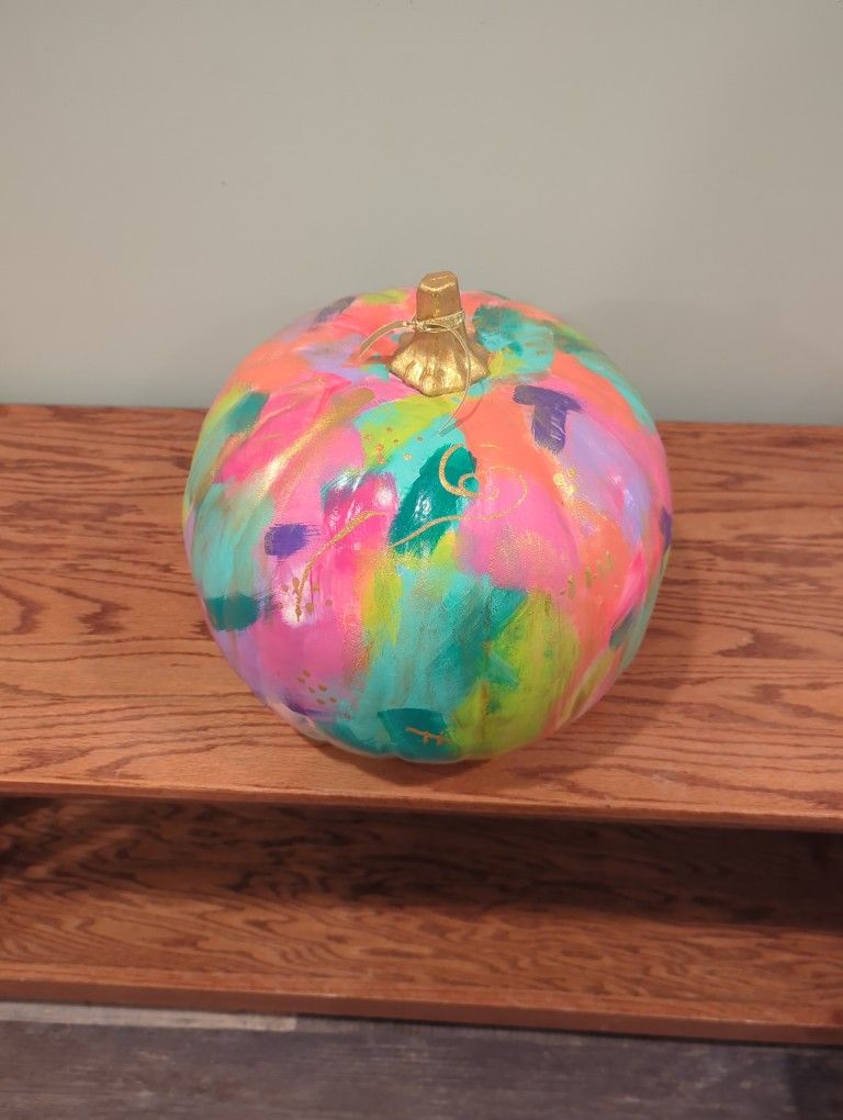 Large Abstract Art Plastic Pumpkin