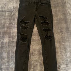 American Eagle Black Ripped Jean