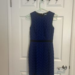 Blue & Black Lace Dress – Sleeveless – Knee Length-size 0