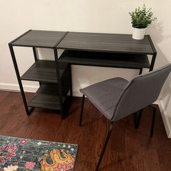 Modern Gray Desk With Chair