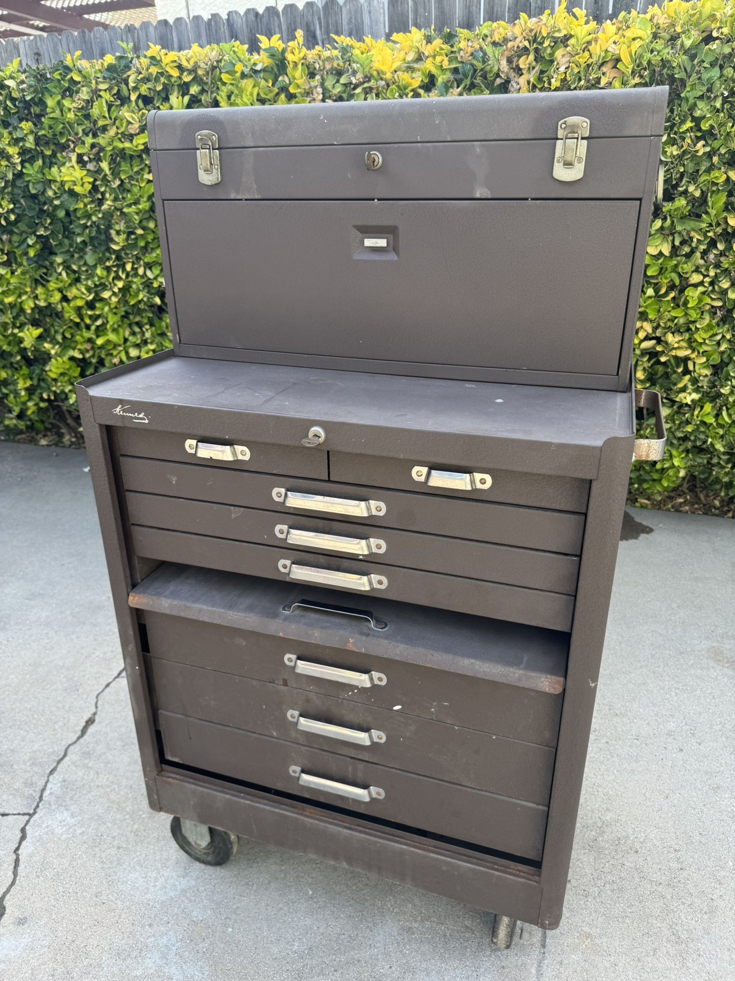 Vintage Kennedy Tool Chest Upper and Rolling Lower (w/ All Keys)