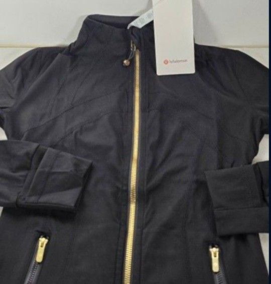 Lululemon Black Jacket Gold Zipper - Size 4