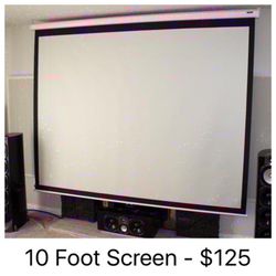 10 Foot Projector Screens - $125 Each