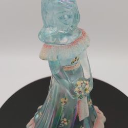 Gorgeous 2005 Fenton Handpainted & Signed By L.Everson Iridescent Glass Bridesmaid With Original Sticker 
