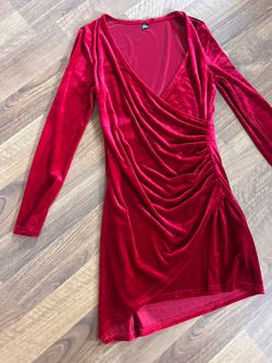 Red Velour Dress Size Large Brand New! 