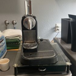 Nespresso Machine With Glass Base For Pods Storage 