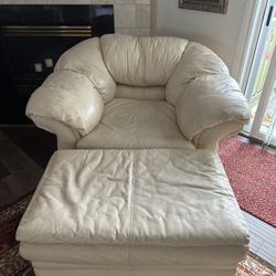 Leather Chairs & Ottoman
