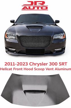 2011-2023 Chrysler 300 SRT Style Front Hood Scoop Vent Black Aluminum