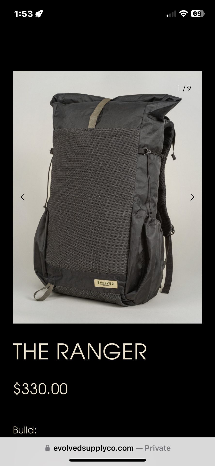 Evolved Supply Co. The Ranger Hiking Backpack