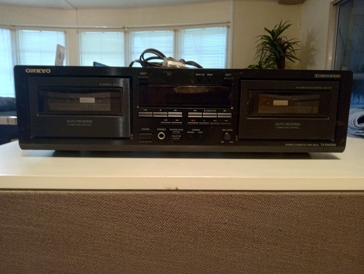 Onkyo Dual Cassette Deck TA-RW344 – Powers On, Clean – $75 OBO
