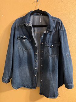 Oversized denim light jacket
