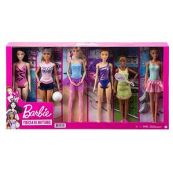 Barbie 6-Doll Sports Career Collection, Related Clothes & Accessories, 3 & Up