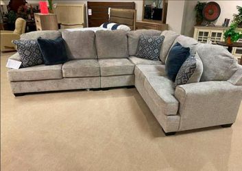Stone Beige 3 Piece L Shaped Sectional Sofa 🔥 Brand New 