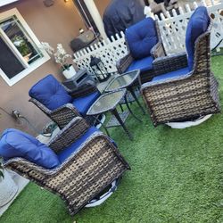 New Patio Set  / Swivel And Rocking Chairs  / Outdoor Furniture.  Firepit  also available.