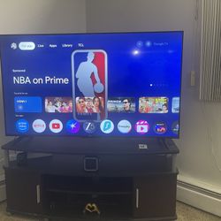 TCL 55 inches QLed google TV with TV table