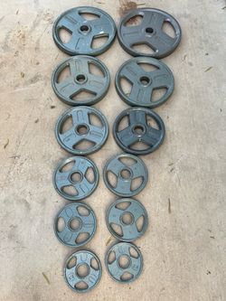 Weider 245lb Olympic weight plate set