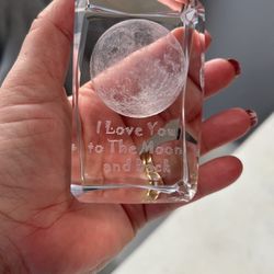 I Love You To The Noon And Back Glass Paperweight 