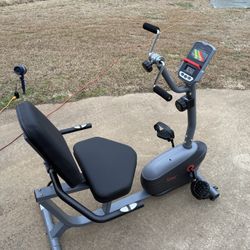 Sunny Health & Fitness Smart Indoor Recumbent Bike Trainer, Home Full Body Workout & Cardio Cycling Machine