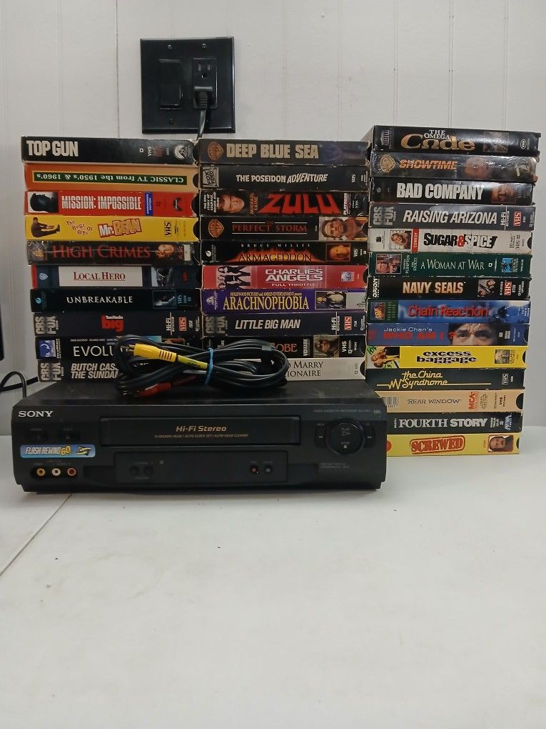 Sony VCR VHS Player Recorder With Movies