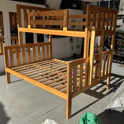 Solid Pine Twin over Full Bunk Bed