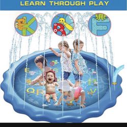 68” Splash Mat Kids Toys , Sprinkler & Splash Play Mat For Toddlers, Inflatable