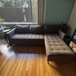 Sectional Sofa with Chaise - Chocolate / Brown