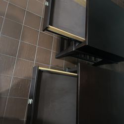 Dark Wood Coffee Table & Side Table