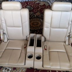 07-14 Chevy Suburban 3rd Row Rear Seat Tan Leather OEM