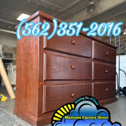 Brown Six Drawer Pinewood Chest Cajonera Comoda Nueva Dresser  