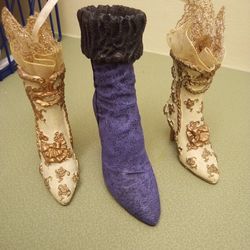 Three Vintage Ceramic Boots 