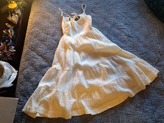 L Cotton Gauze Strappy Backless Sundress