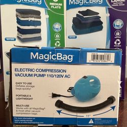 New! MagicBag Vacuum Storage Bags + Electric Pump – Space Saver Set