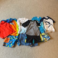 Various Kids Rash Guards And Trunks