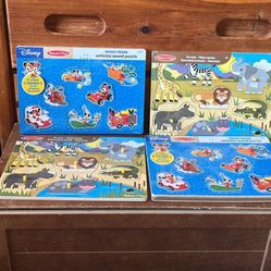 4 New Wooden Puzzles Baby Toys 