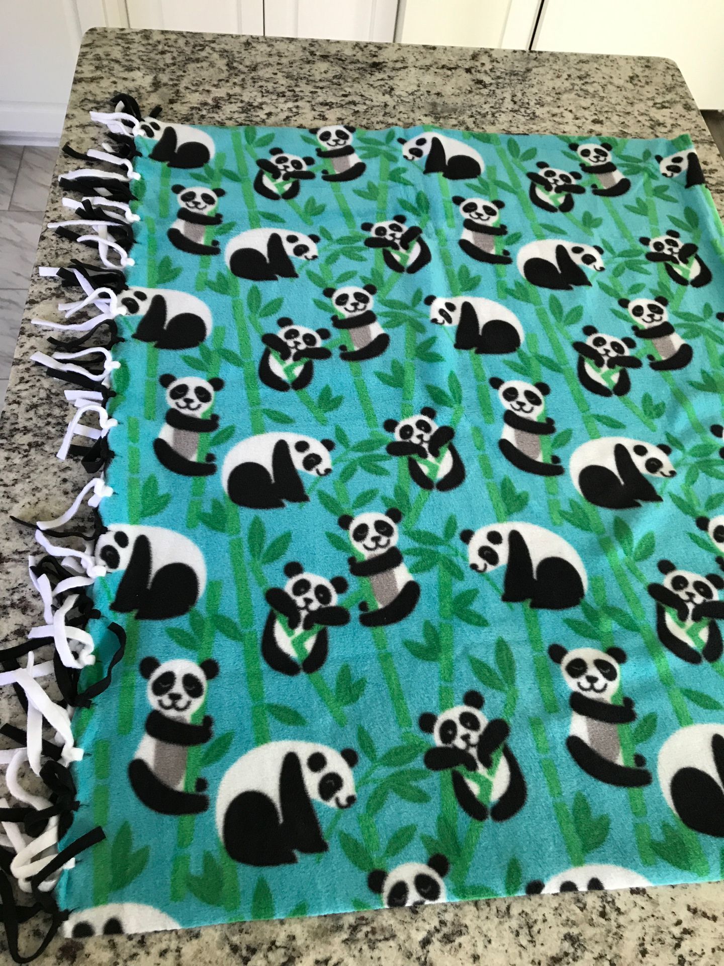 Handcrafted fleece blanket 3’x5’ pandas