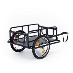 NAIZEA Durable Bicycle ATV UTV Trailer, Heavy-Duty Trailer, 176lbs 15 Cubic Feet, Yard Garden Trailer Pull Behind Dump Trailer for Tricycle