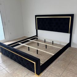 Black and gold king size bed frame